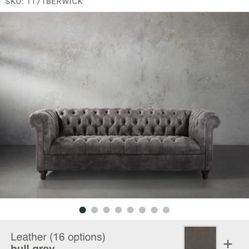 Arhaus Furniture Berwick Leather Sofa Excellent Condition. Restoration Hardware 