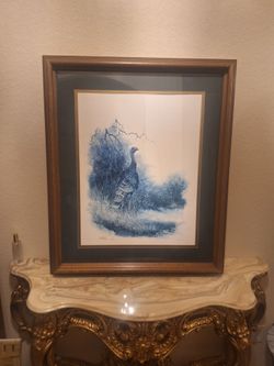 Framed Wild Turkey Wildlife Art Print