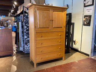 Clean-Lined Blonde 4-Drawer Armoire