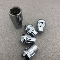 Lug Wheel Lock Nuts 1/2-20 Bulge Acorn Locking Set Jeep Ford 