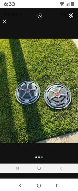 2 Vintage Datsun Hubcaps 15 Inch FIRM