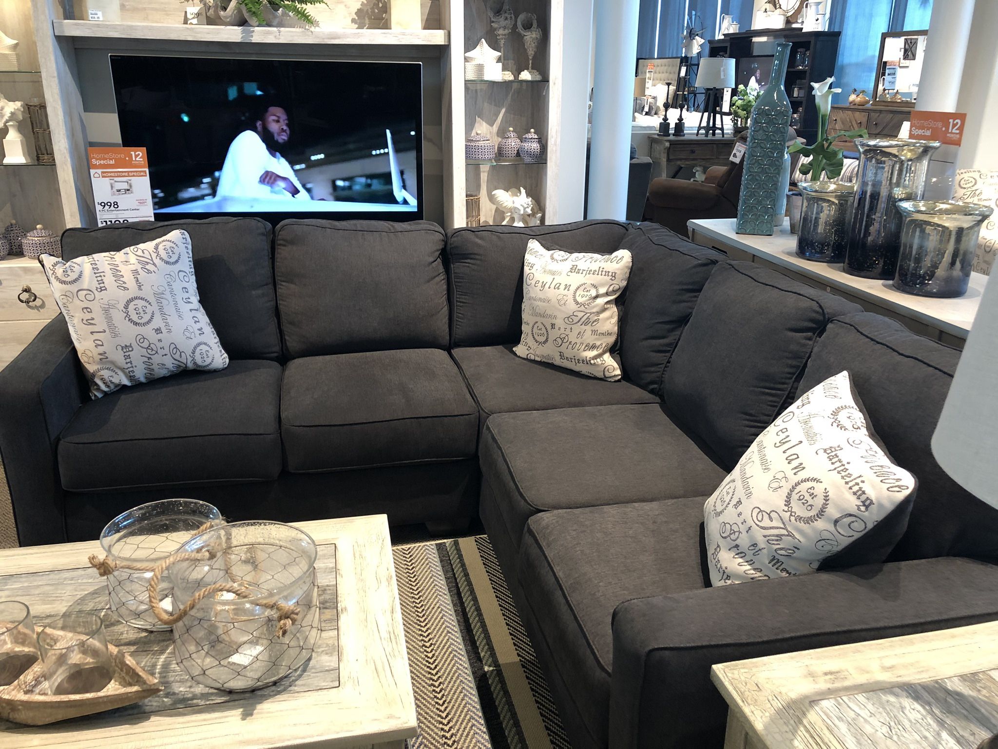 Slate 3-Piece Sectional Sofa – Seats 6 | Great Condition