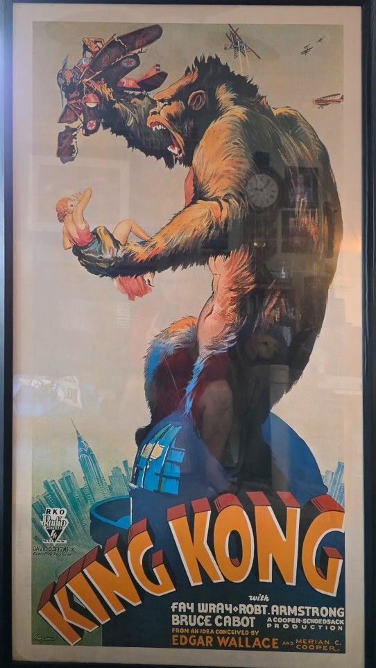 Large Framed KING KONG poster.