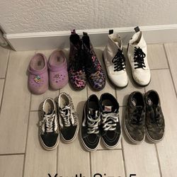 Youth Size 5 Girls Shoe Lot: SOLD ALL TOGETHER