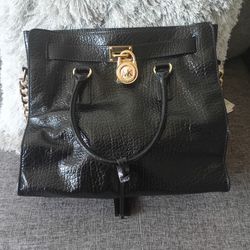 Michael Kors Hamilton embossed patent leather NS tote bag