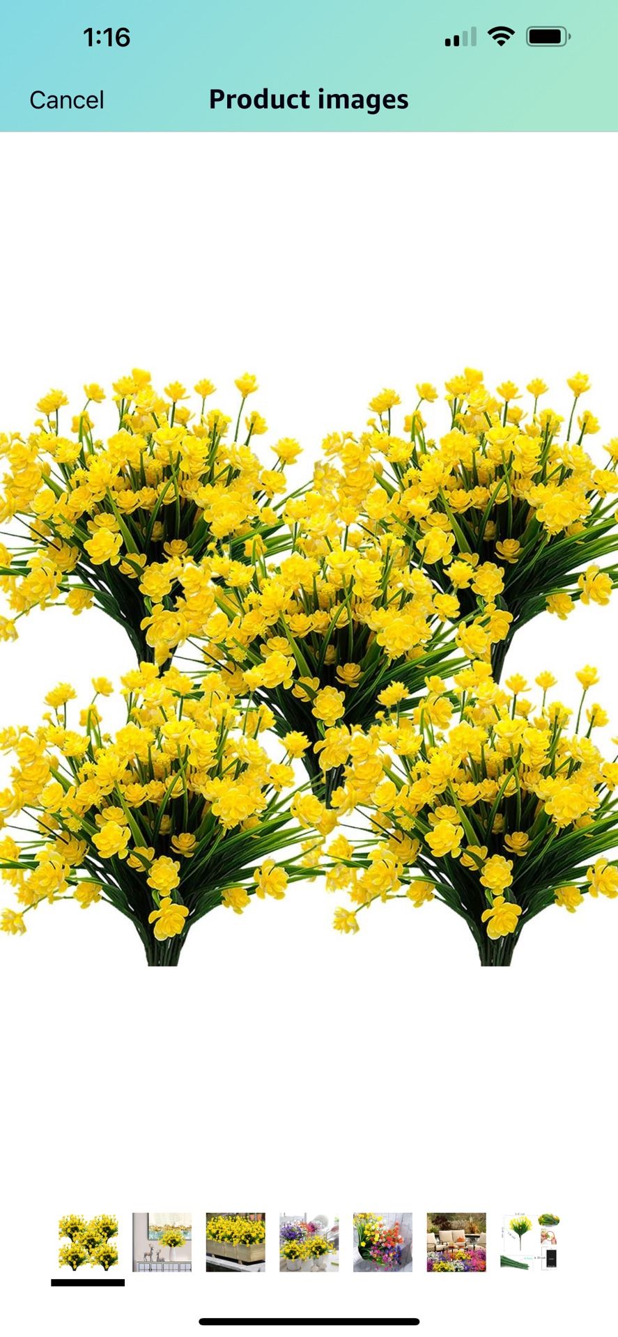 19 Pcs Artificial Flowers Outdoor UV Resistant Fake Plant