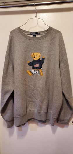 Mens Polo Ralph Lauren Bear Gray Sweatshirt Sz Xl