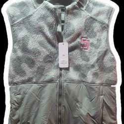 NWT Nael "The Spot" Vest Storm Green Fleece San Diego Padres Pink SD Logo Sz S