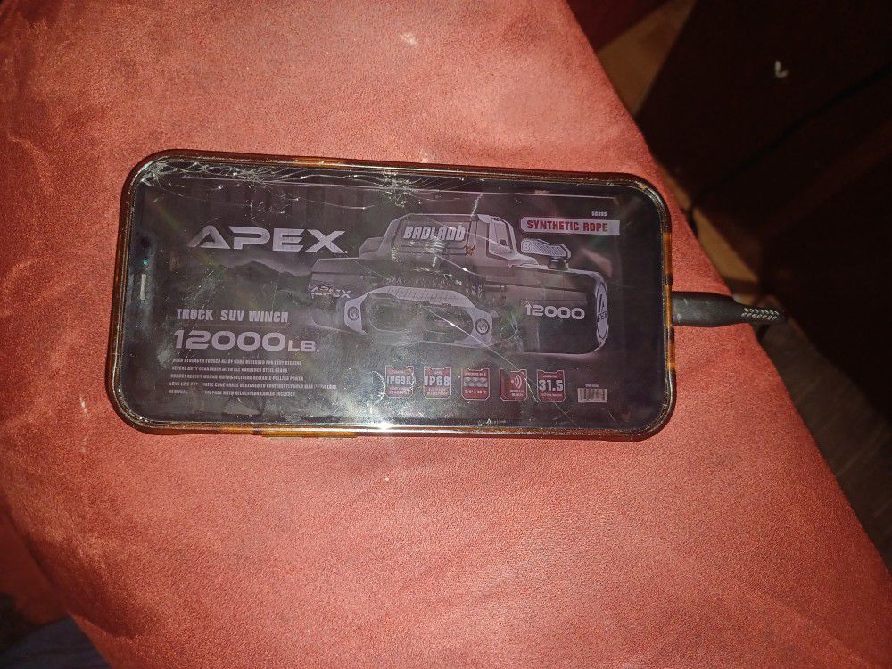 Apex 12,000 Lb Winch Synthetic  Rope