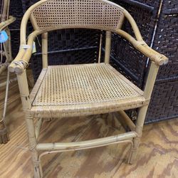 Boho Rattan Cane Arm Chair 