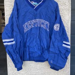 Vintage Kentucky Wildcat Pro Player Pull Over Windbreaker L