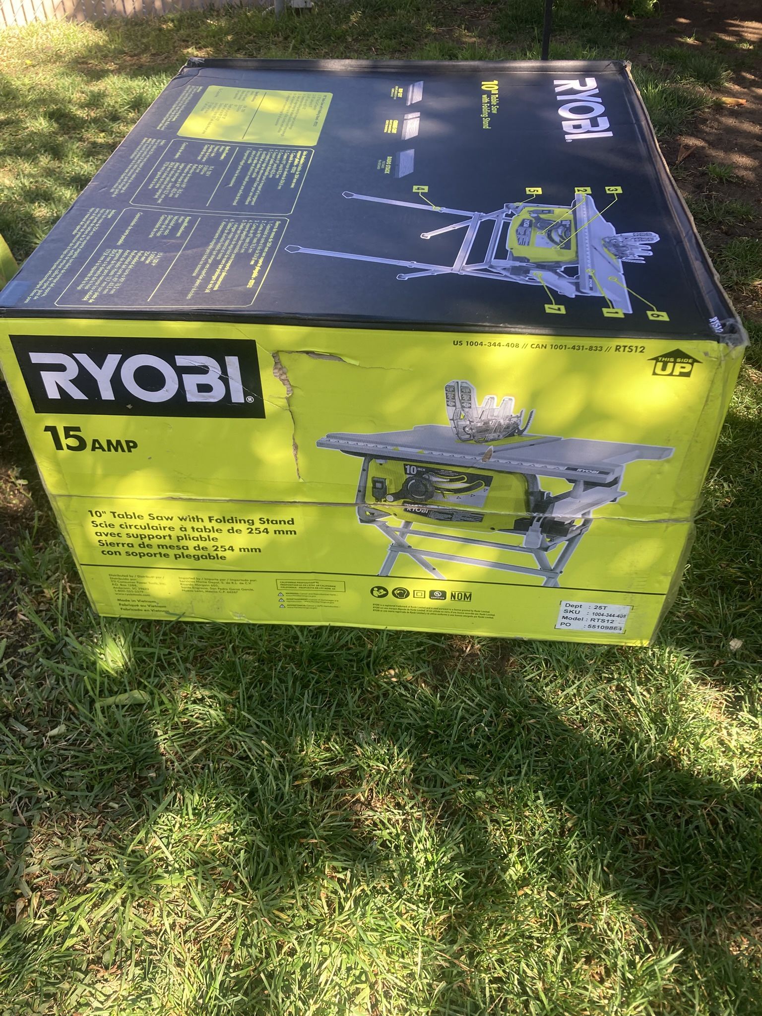 Ryobi 10” Table Saw With Steel Stand (RTS12)