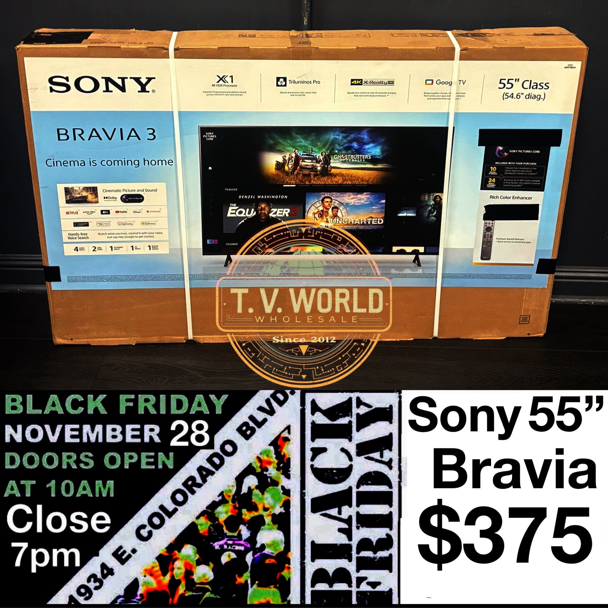 Sony Bravia 55 inch 4K TV smart black Friday sale