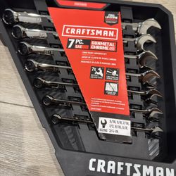 CRAFTSMAN Combination Wrench Set 7 Pieces SAE Gunmetal Chrome