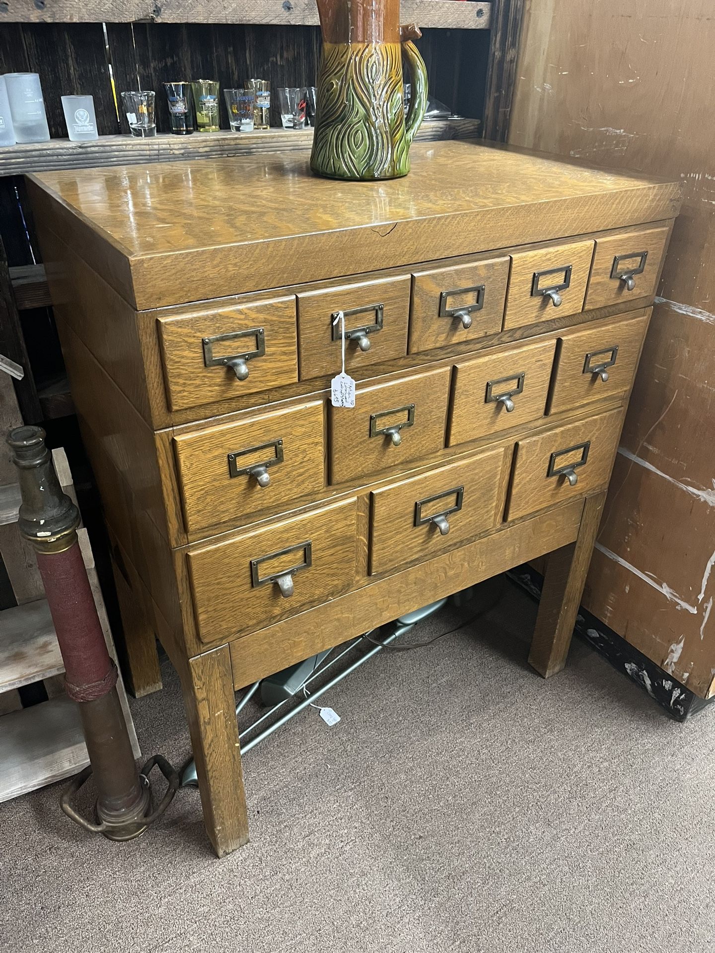 Antique Library Card Catalog Cabinet