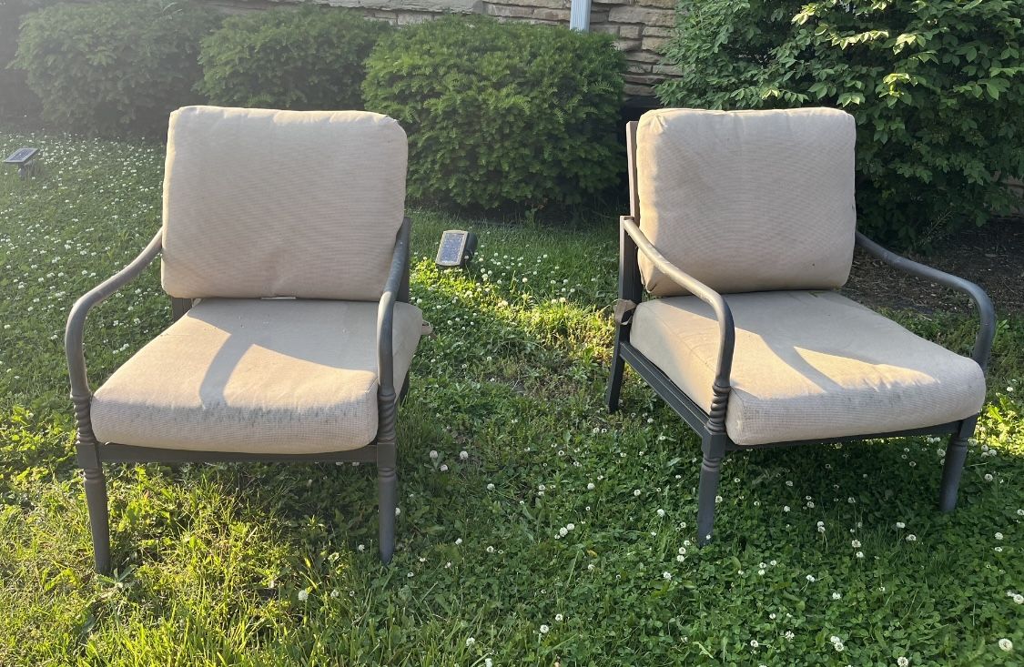 Two Patio Chairs with Cushions