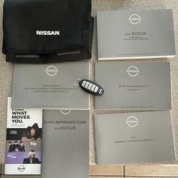 Nissan Rogue SUV OEM Smart Remote Key FOB and Owners Manuals, and Case