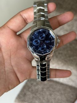 Armitron blue dial Silver Stainless Steel Watch with Black Dial