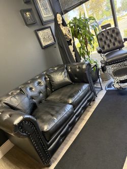 Black Chesterfield Love Seat