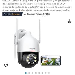 DEKCO - Cámara de seguridad 2K 