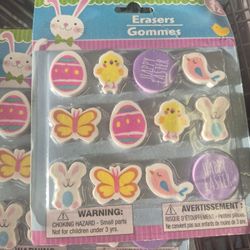 12-pack of Easter-themed erasers