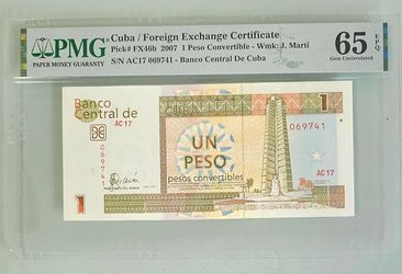 1 peso 2007 certificado de divisa cuba