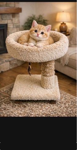 Cat Condo Cat Tree Cat House Cat Scratch Post Scratchers Cat Bed, No Cat Included Cat Tree with Perch and Scratching Post