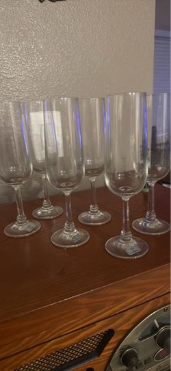 Vintage German Lead Crystal Champagne Flutes – Set of 6 – Handcrafted Bavarian Crystal