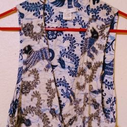 Ladies Large Sleeveless Sequence Blue Vest