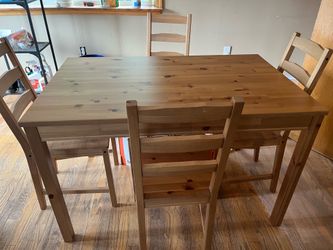 IKEA wood table and 4 chairs