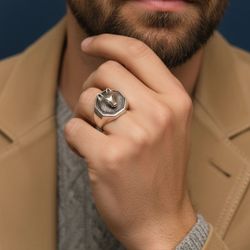 Sterling Silver 3D Wolf Ring