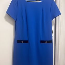 New With Tags. Size 16 Tommy Hilfiger Dress. Blue With Black Trim 