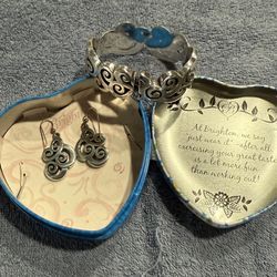 Brighton Silver Bracelet And Earrings 