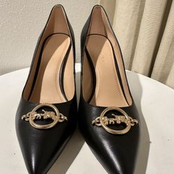 Coach Black Leader 3,5 In Heels  9,5B Size 