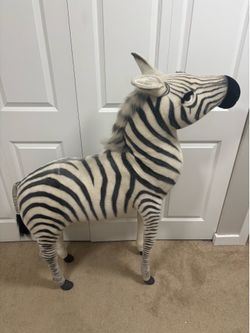 Vintage FAO Schwarz Zebra 4ft tall