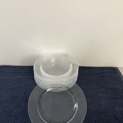 12 Tiffany & Co.  Crystal Salad Luncheon Plate 7 7/8" Elegent Plain No design