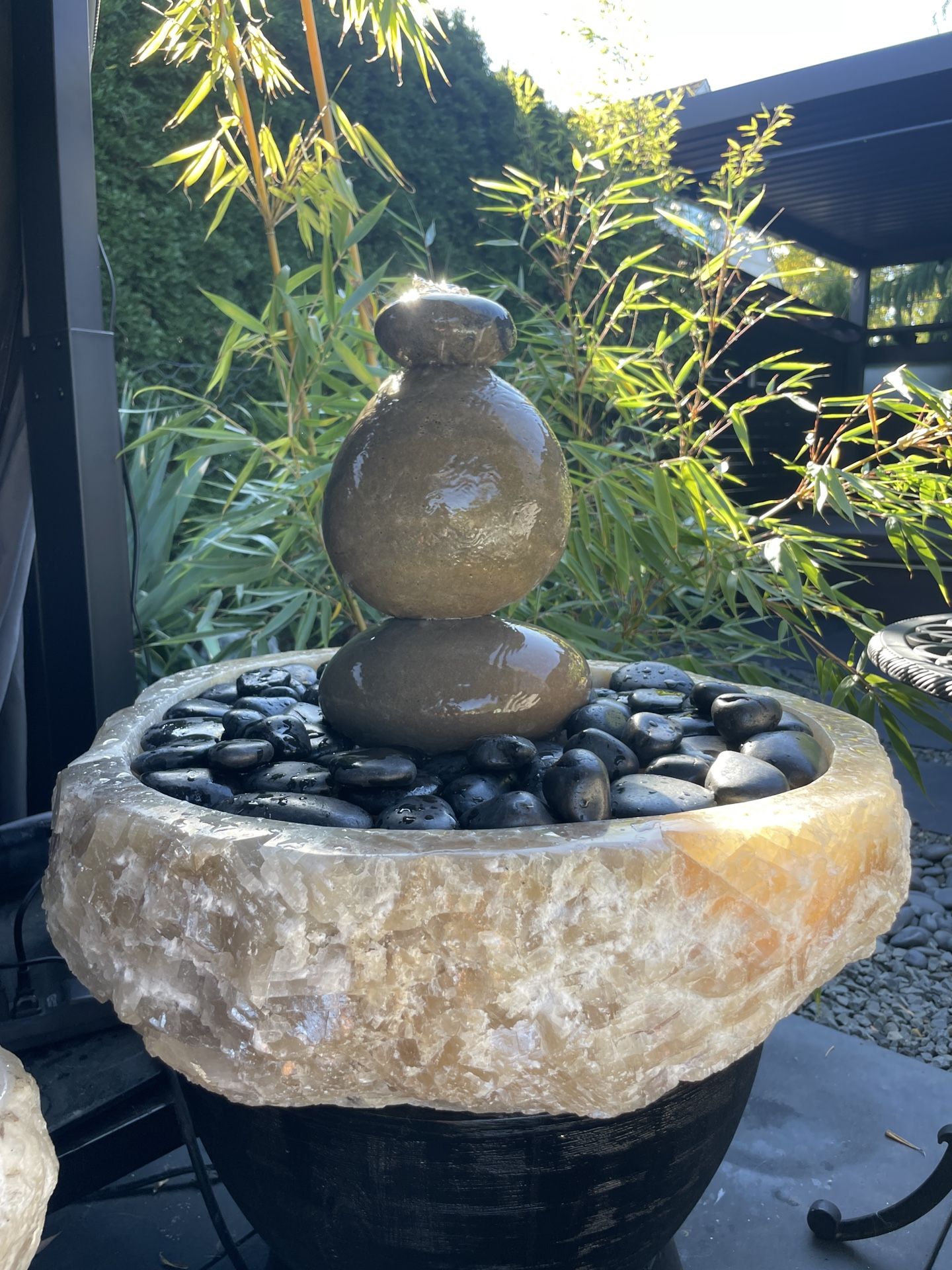 Quartz & Stone Water Fountain Handcrafted Indoor & Outdoor Artisanal Vessel