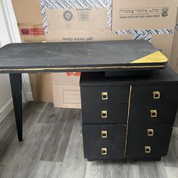 Black And Gold Unique Desk 