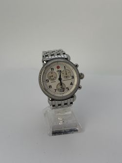 Michele CSX 36 Diamond Bezel Chronograph Stainless Steel Silver Watch