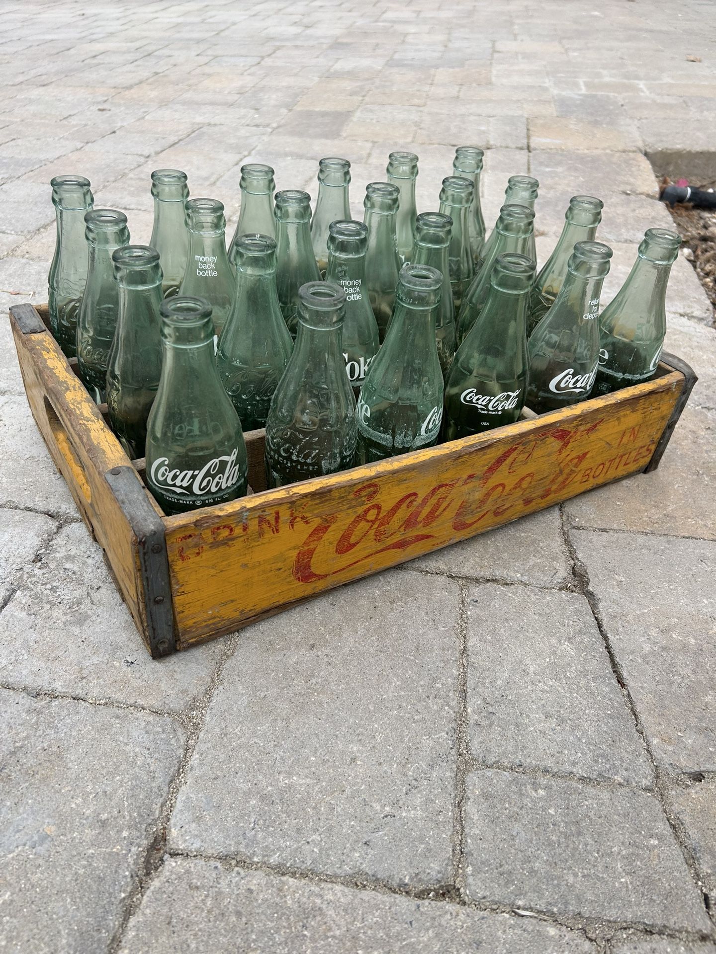 Vintage Coca Cola Crate With Bottles