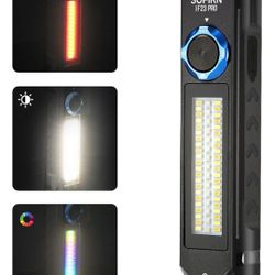 Sofirn IF23 Pro Flashlight Rechargeable 5000 High Lumen, Super Bright 3 in 1 Flashlight with Side White Light & RGB Color Light, 60 LEDS, Magnetic
