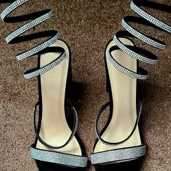 Brand New Black Wild Diva WEDDING Shoes Sandals Dress Heels