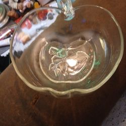 Large Apple Shaped Clear Glass Fruit Bowl