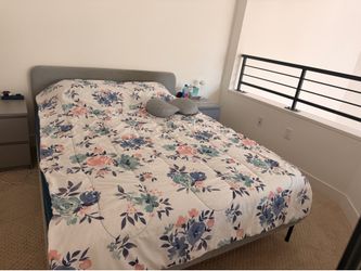 Queen Bed Frame + Queen Mattress – Good Condition