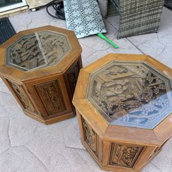 Pair of two antique tables