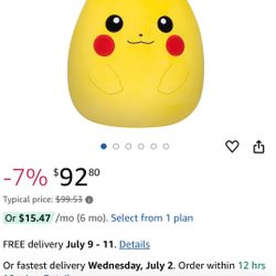Squishmallows Pikachu Plush - Ultrasoft Stuffed Animal, Official Pokemon (20 Inch)