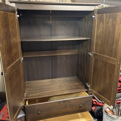 Used  Shaker Solid Wood Armoire