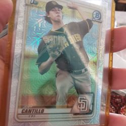 Cleveland Indians Joel Cantillo 2020 Bowman Chrome Prospects Mojo Refractor Rookie Baseball Card 