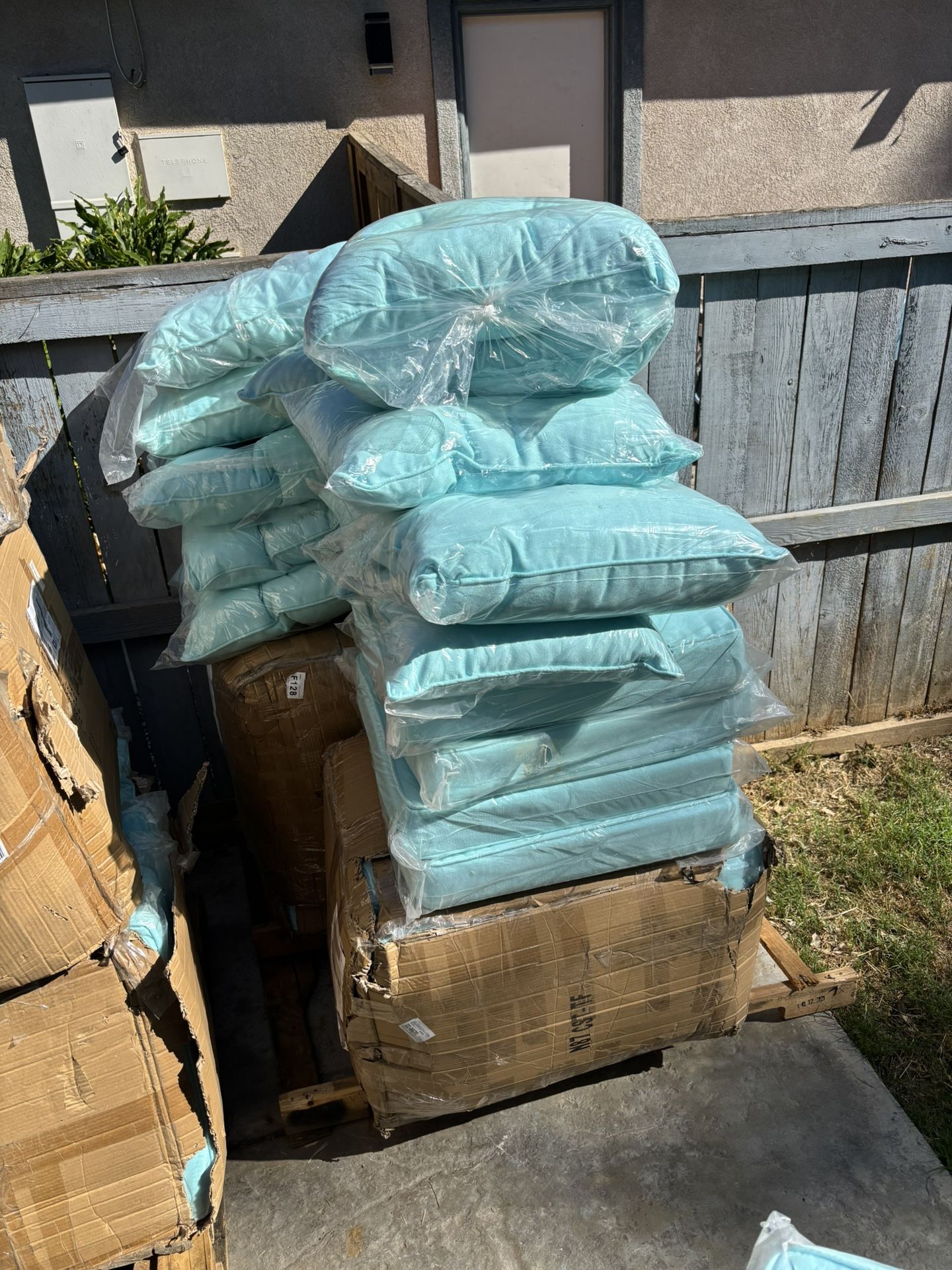 Pallets Of Replacement Patio Furniture, Cushions, Brand New Blue For The Patio Furniture Cushions