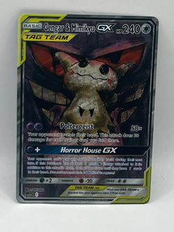 Non TCG Pokemon Gengar & Mimikyu Gx Tag Team Fan Art Card